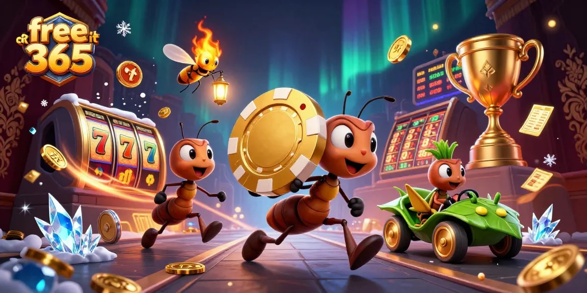 Engage in the thrilling world of free credit 365 casino adventures with animated ants on a heist.