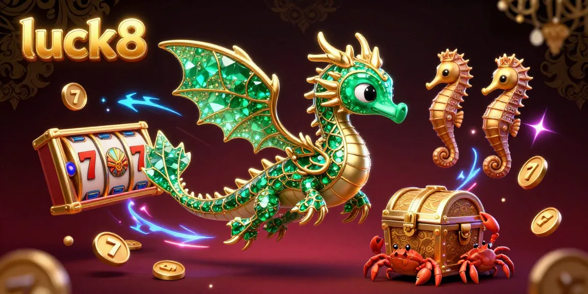 Experience thrilling gameplay at luck8 with vivid 3D casino elements and a magical sea dragon.