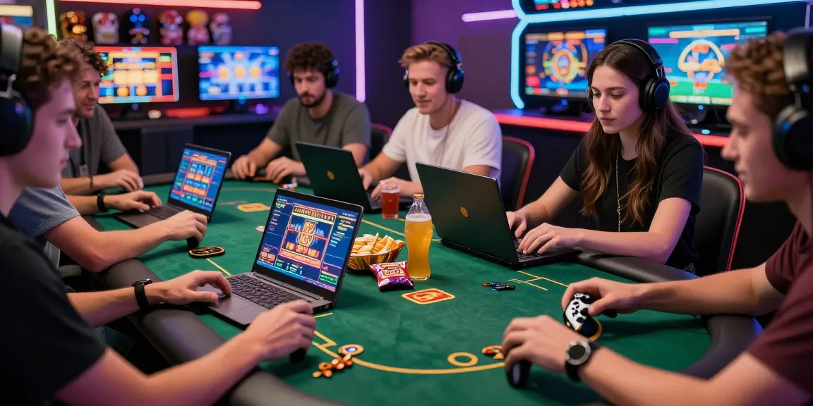 Exciting community gaming scene at XX88 online casino with friends playing various games.