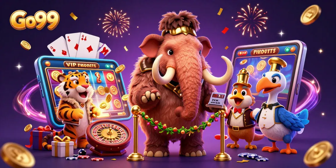 Go99 showcases a vibrant casino atmosphere with engaging characters and exciting game elements.