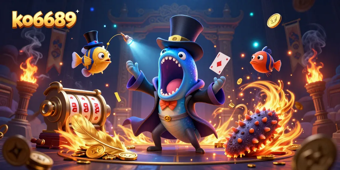 Unleash wins at ko6689 with a magical underwater casino scene showcasing deep-sea creatures performing tricks while engaging in thrilling slots.
