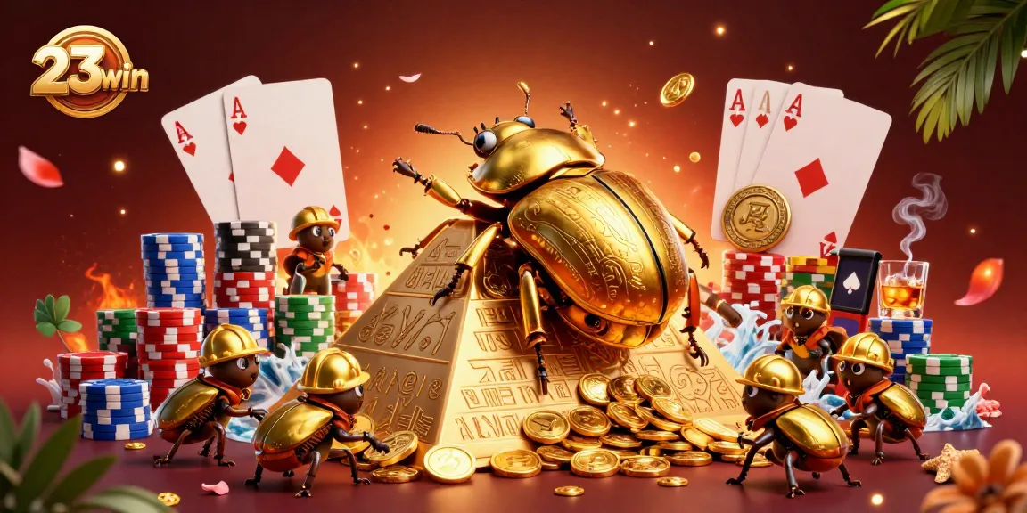 Experience thrilling gameplay at 23win with exciting casino symbols and vibrant card games.