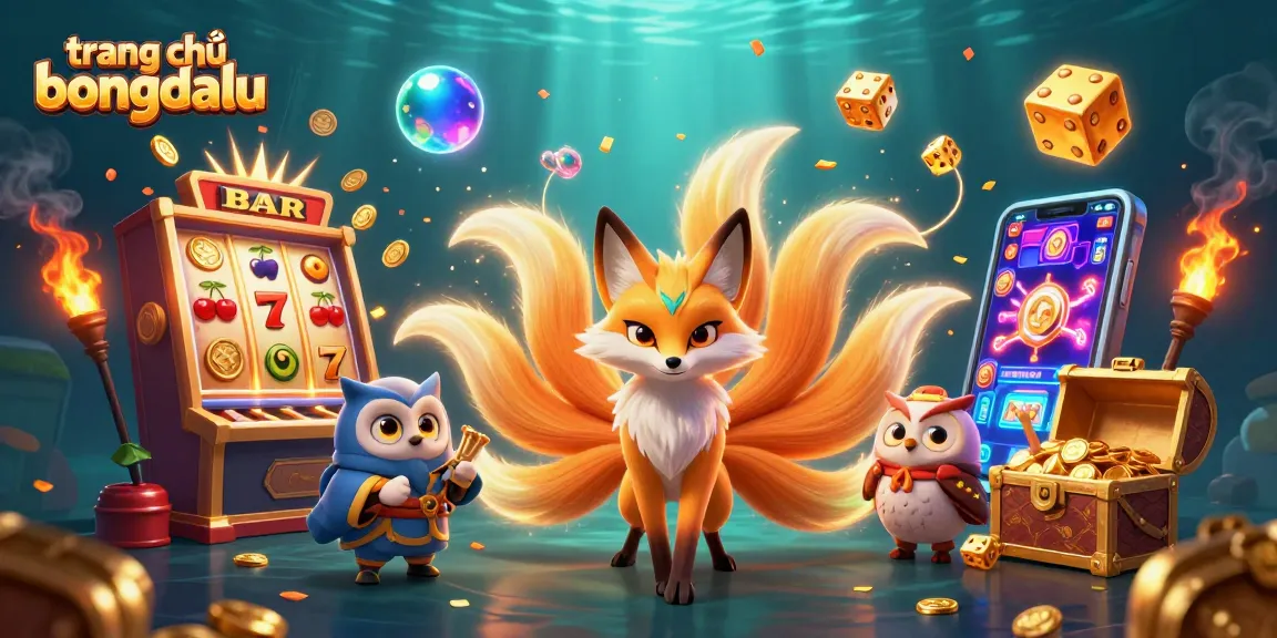 Experience the excitement of trang chủ bongdalu with vibrant casino-themed illustration featuring a nine-tailed fox spirit.