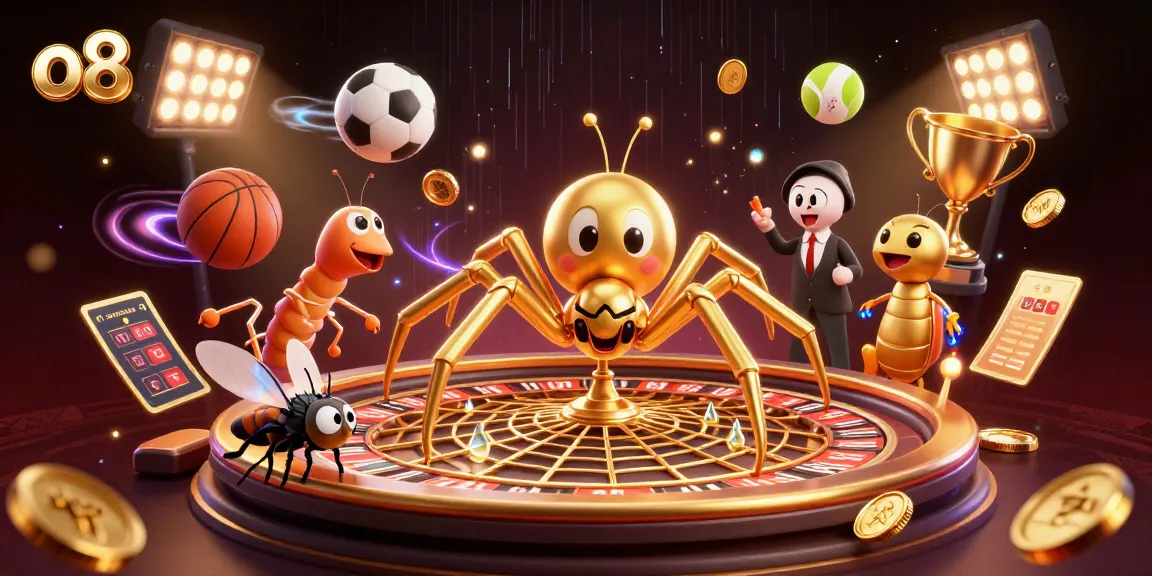 Spinning the roulette wheel at o8, featuring a golden spider and centipede croupier.