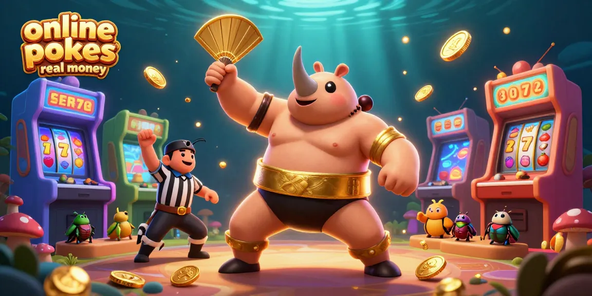 Engage with online pokies real money in dynamic 3D casino illustration featuring animated characters.